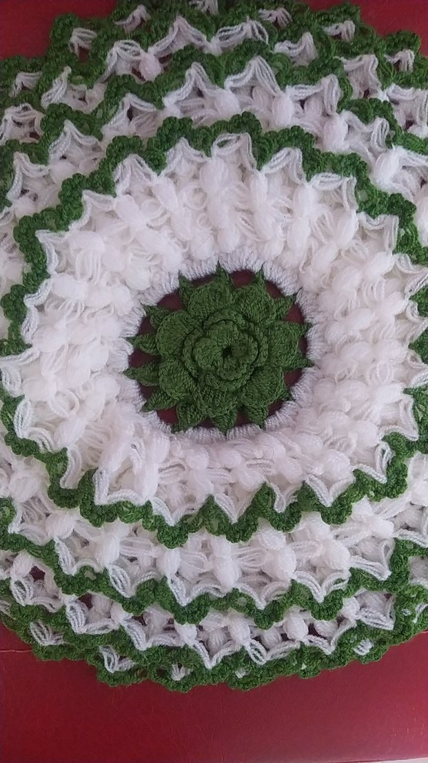 Yeşil Beyaz Örgü banyo lifi - Görsel 2