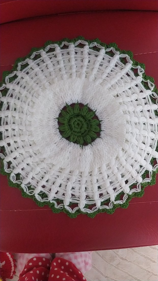 Yeşil Beyaz Örgü banyo lifi - Görsel 3