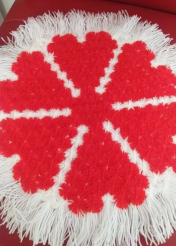 Nakışlı Kırmızı Renkli Banyo lifi kanaviçe - Görsel 2