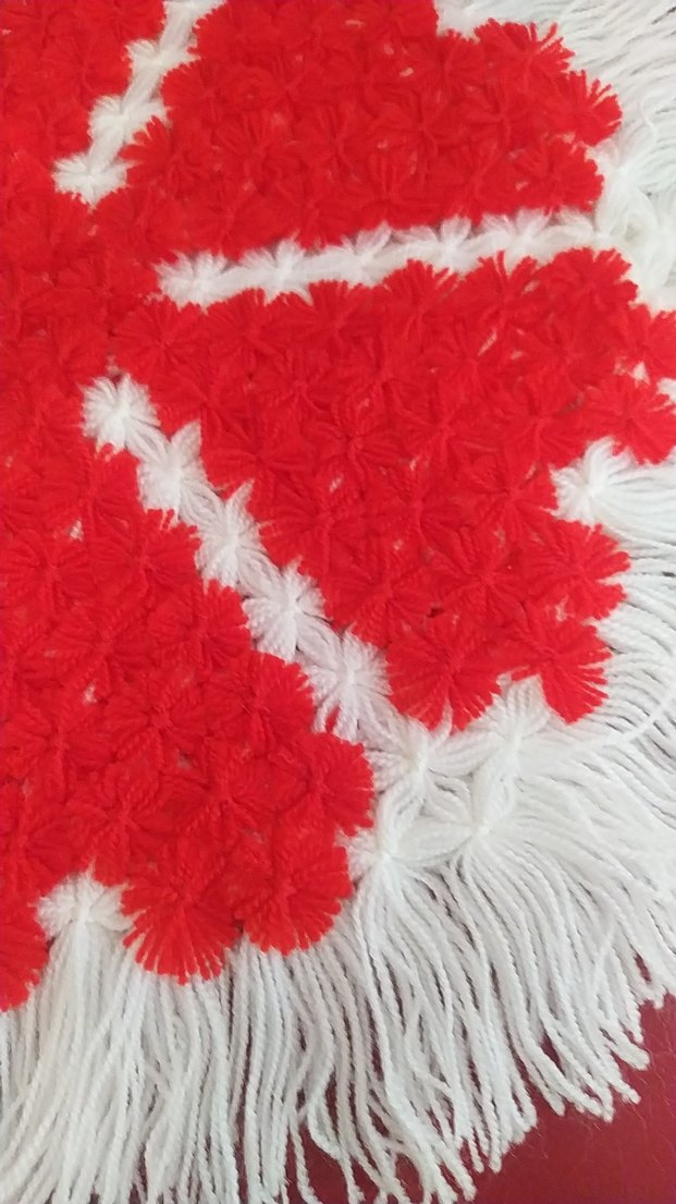 Nakışlı Kırmızı Renkli Banyo lifi kanaviçe - Görsel 3