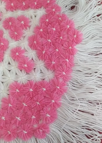 Pembe Nakışlı Renkli Banyo lifi kanaviçe - Görsel 3