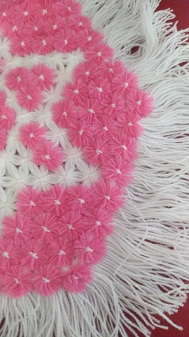 Pembe Nakışlı Renkli Banyo lifi kanaviçe - Görsel 3