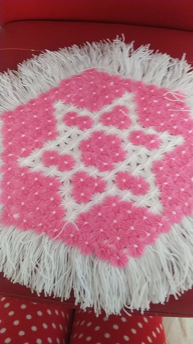 Pembe Nakışlı Renkli Banyo lifi kanaviçe - Görsel 4