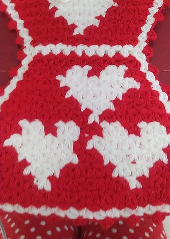 Kırmızı Kalp Desenli Banyo lifi - Görsel 2