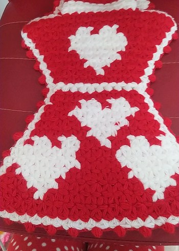 Kırmızı Kalp Desenli Banyo lifi - Görsel 4