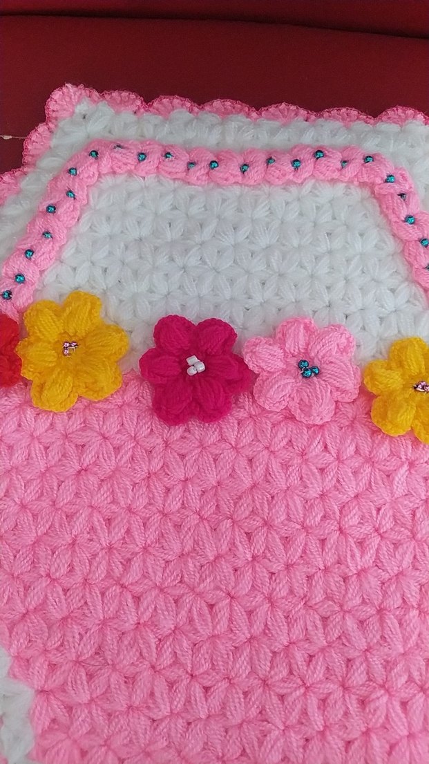 Renkli Çiçekli Pembe Sepet banyo lifi - Görsel 2