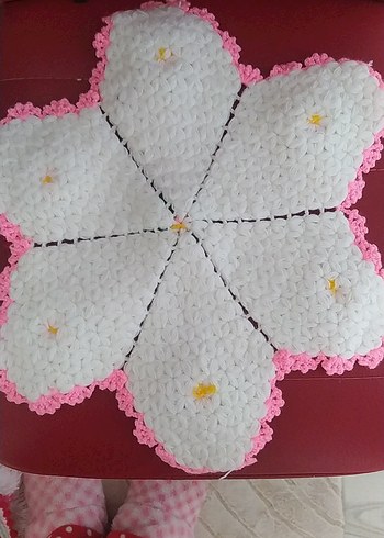 Pembe Çiçekli Örgü lif - Görsel 3