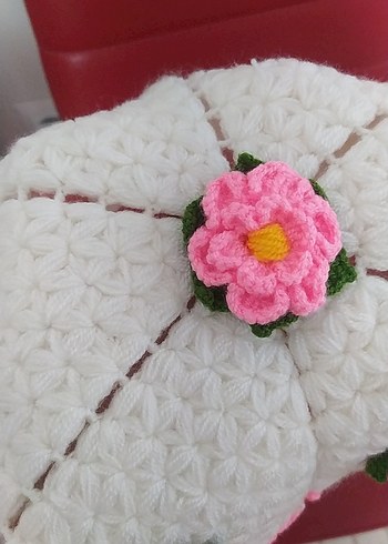 Pembe Çiçekli Örgü lif - Görsel 4