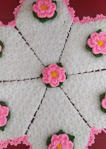 Pembe Çiçekli Örgü lif - Görsel 2