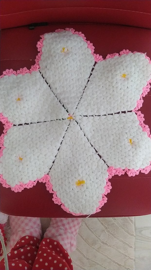 Pembe Çiçekli Örgü lif - Görsel 3