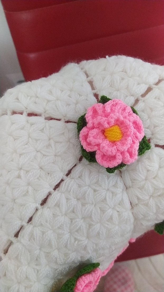 Pembe Çiçekli Örgü lif - Görsel 4