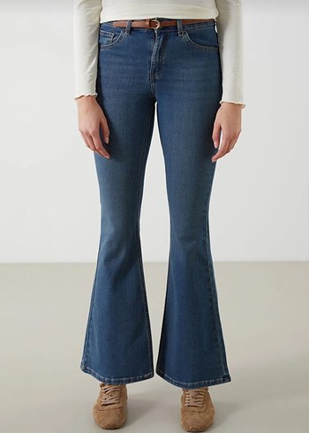 İspanyol paça Kadın Kot Pantolon - Görsel 2