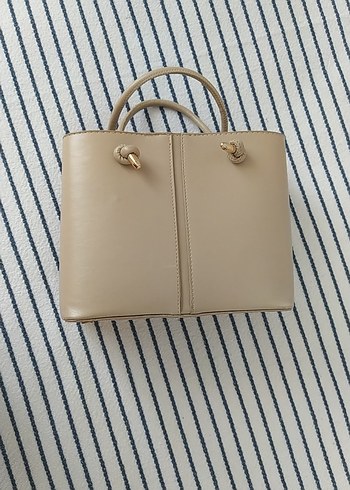 Bej Deri Kadın Omuz Çantası - Görsel 6