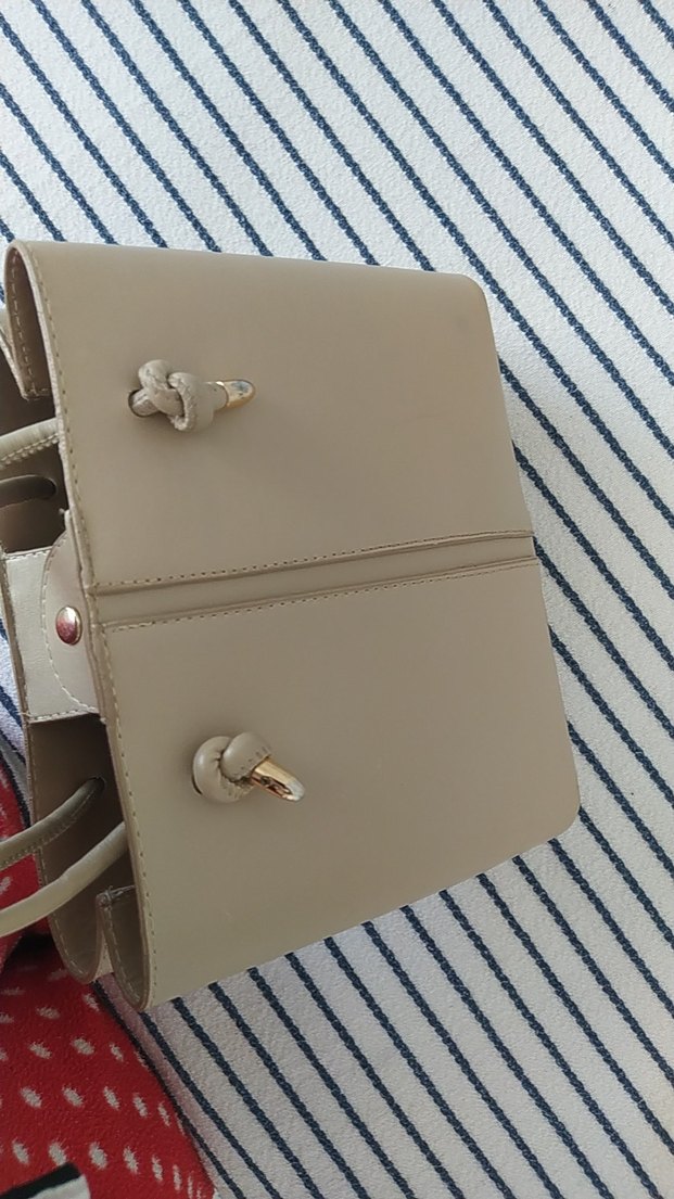 Bej Deri Kadın Omuz Çantası - Görsel 5