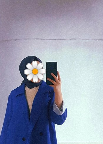 Armalife Mavi Midi Kadın Düğmeli ceket
