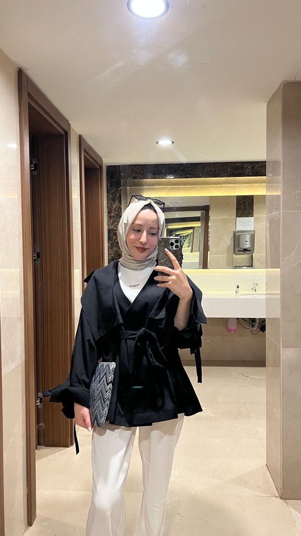 Siyah trençkot - Görsel 2