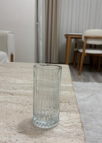 6 lı Dikdörtgen Desenli İnce Cam Bardak - Görsel 2