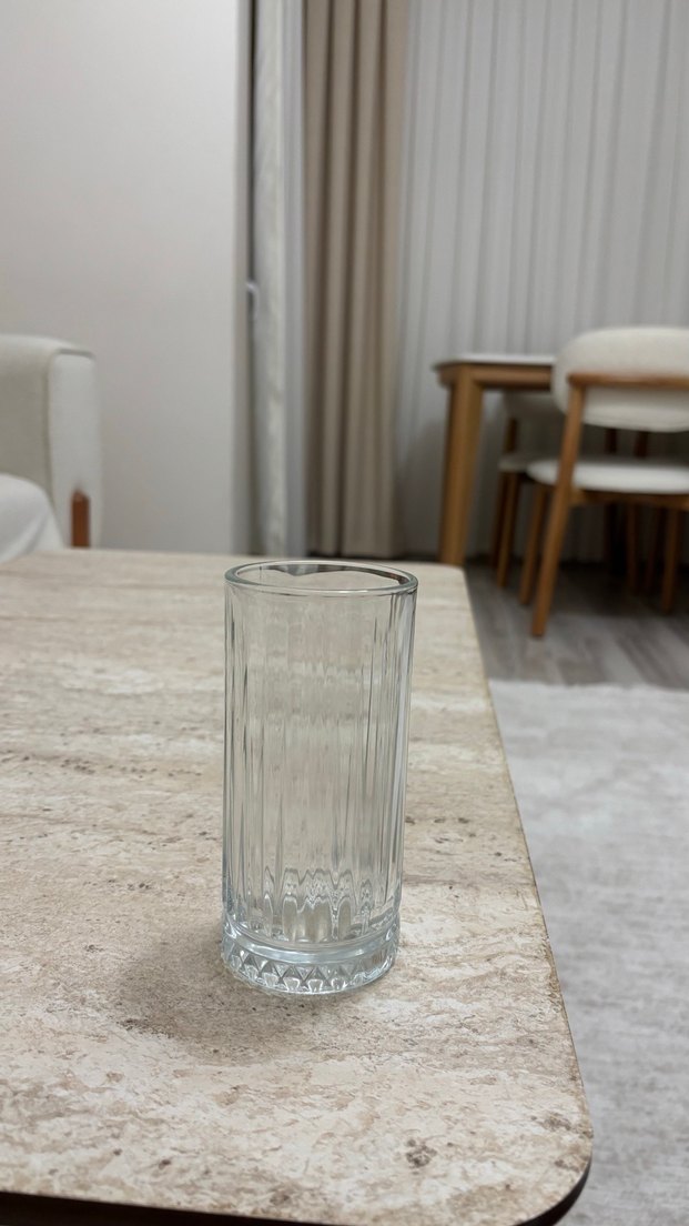 6 lı Dikdörtgen Desenli İnce Cam Bardak - Görsel 2