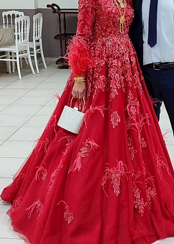 36 Beden kırmızı Renk kınalar için çok harika bir model taşlı ağır bir model