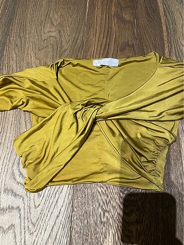 xs Beden altın Renk Hardal rengi crop