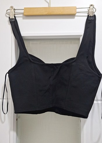 Siyah Süet Strappy Büstiyer - Görsel 2