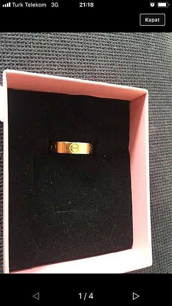 Cartier Gold Çelik Yüzük