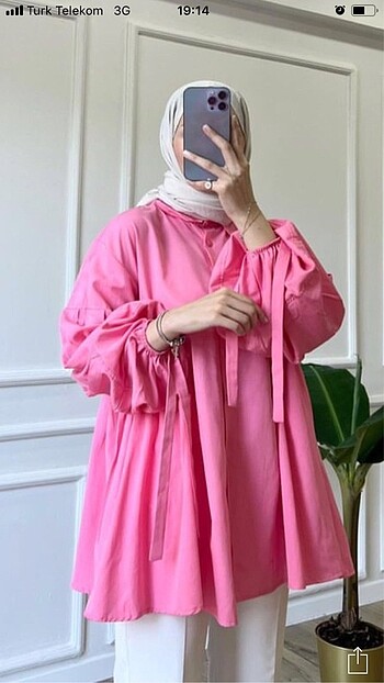 Prenses Pembe Tasarım Gömlek Tunik