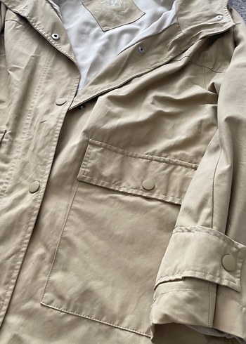 Bej Midi Kadın Çocuk Trençkot Kapüşonlu - Görsel 3