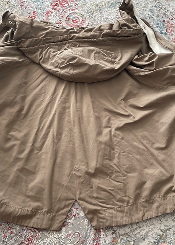 Zara Marka Bej Kadın Kapüşonlu Midi Trençkot - Görsel 4