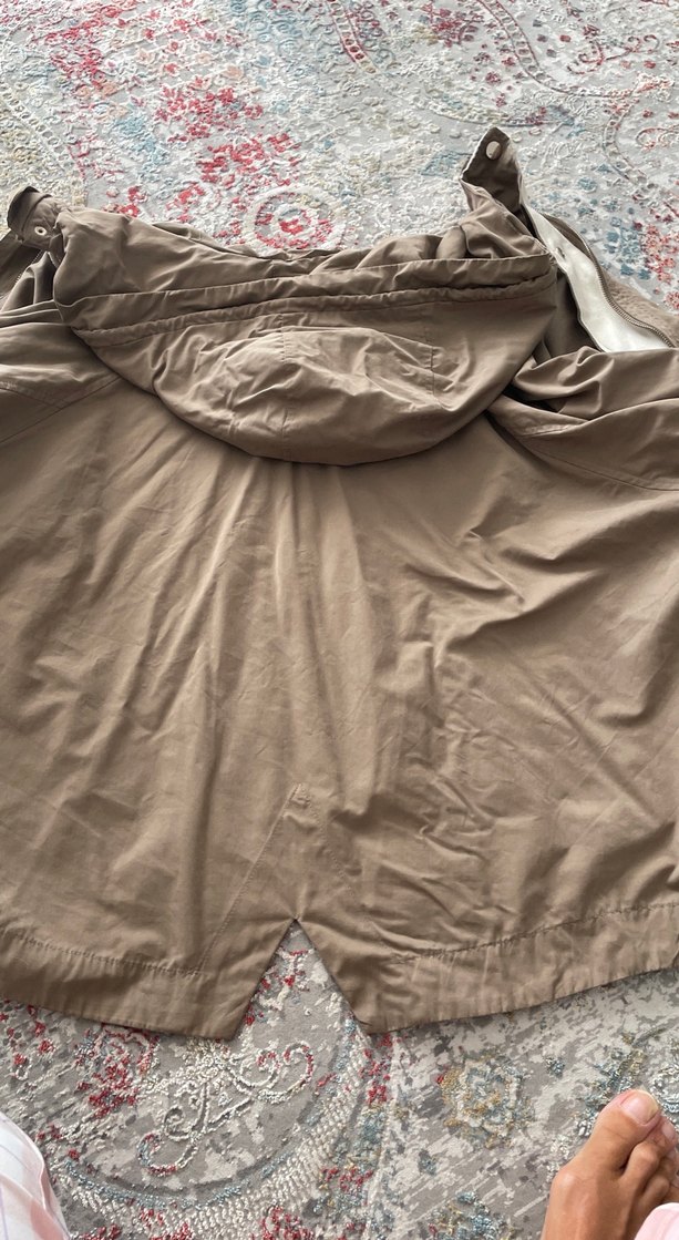 Zara Marka Bej Kadın Kapüşonlu Midi Trençkot - Görsel 4