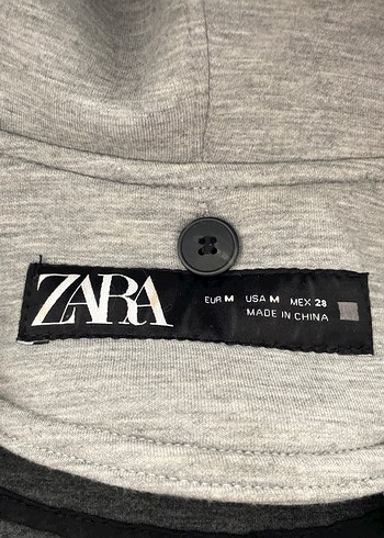 Gri Midi Zara Marka Kapüşonlu Ceket - Görsel 2