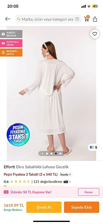 Dantelli Sabahlıklı Lohusa Gecelik - Görsel 5