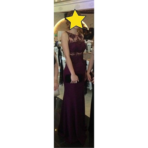 Diğer Mürdüm Dantelli Kuyruklu Balık Model Abiye