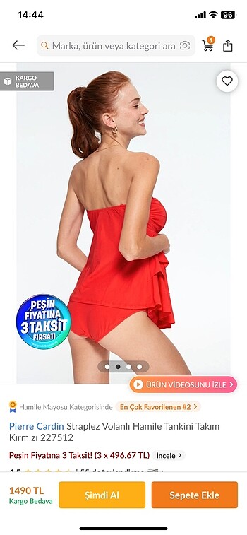 Pierre Cardin Pierre Cardin Hamile Tankini (Hamile Mayosu)