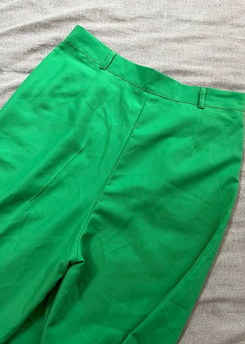 Düğmeli Yeşil Kadın Pantolon - Görsel 3