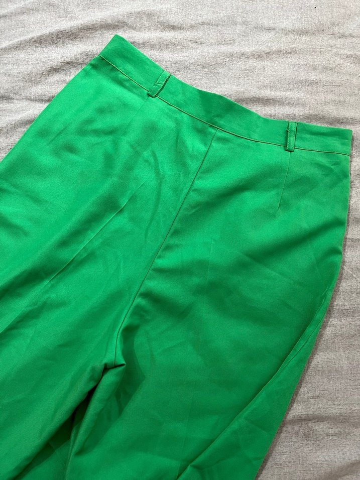 Düğmeli Yeşil Kadın Pantolon - Görsel 3