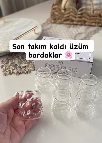 Üzüm Desenli Cam Bardak Takımı