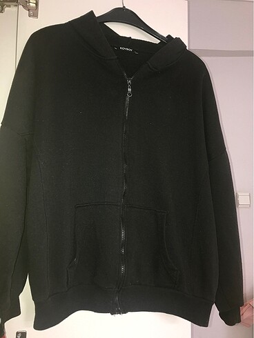 Kapüşonlu oversize hırka