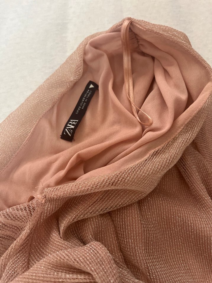 Parlak toz pembe  Tek Omuzlu Bluz - Görsel 5