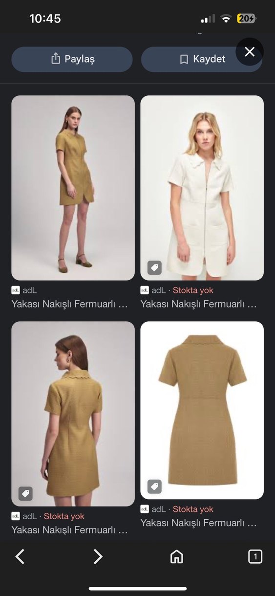 Nakışlı Yaka Detaylı Mini Elbise - Görsel 2