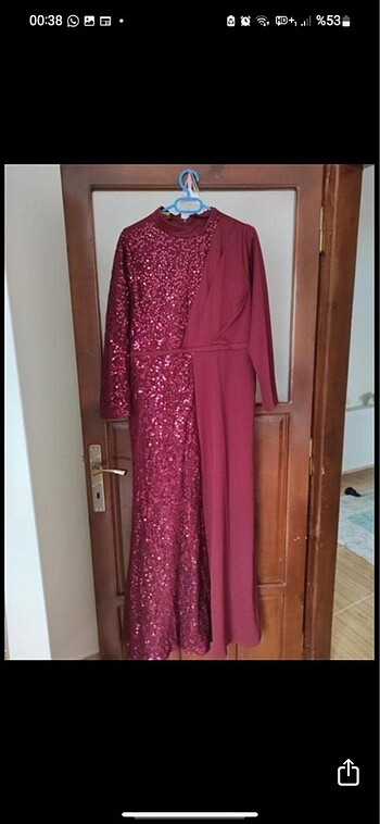 Bordo tesettür abiye
