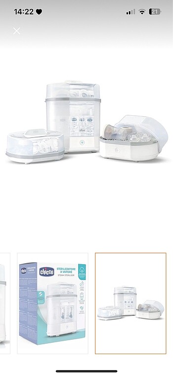  Beden Chicco buharlı sterilizatör 3 in 1