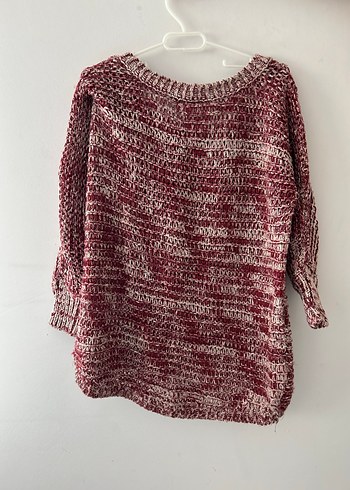 Bordo Örgü Kadın Kazak - Görsel 2