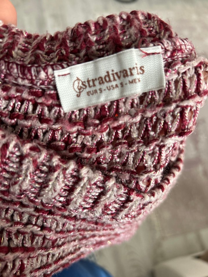 Bordo Örgü Kadın Kazak - Görsel 3