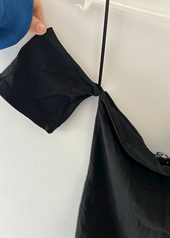 Siyah Drapeli Strappy Kadın Çıtçıtlı Body - Görsel 2