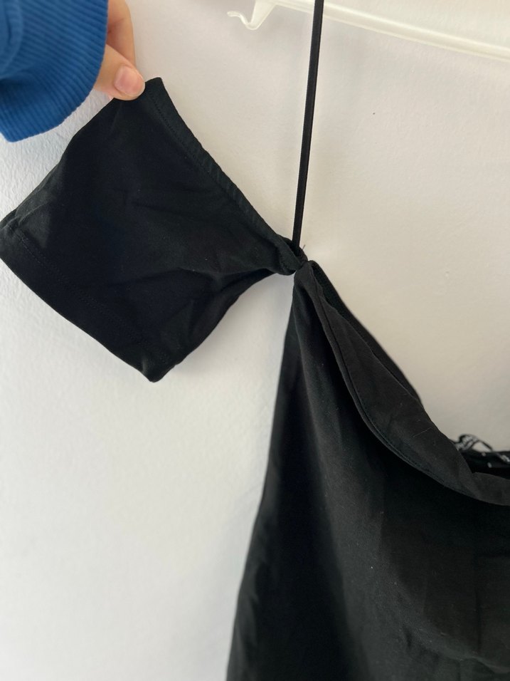 Siyah Drapeli Strappy Kadın Çıtçıtlı Body - Görsel 2