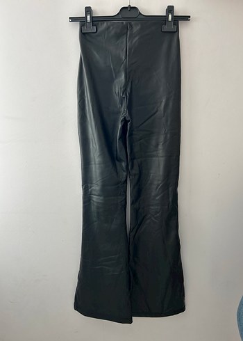 Kadın Siyah Deri Pantolon - Görsel 2