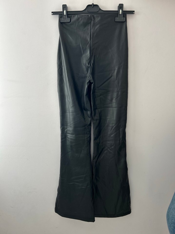 Kadın Siyah Deri Pantolon - Görsel 2