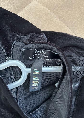 Siyah Uzun Kollu Dar Kesim Kadife Tüllü Kadın Tulum - Görsel 5