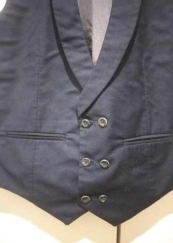 Lacivert Düğmeli Erkek Yelek - Görsel 2